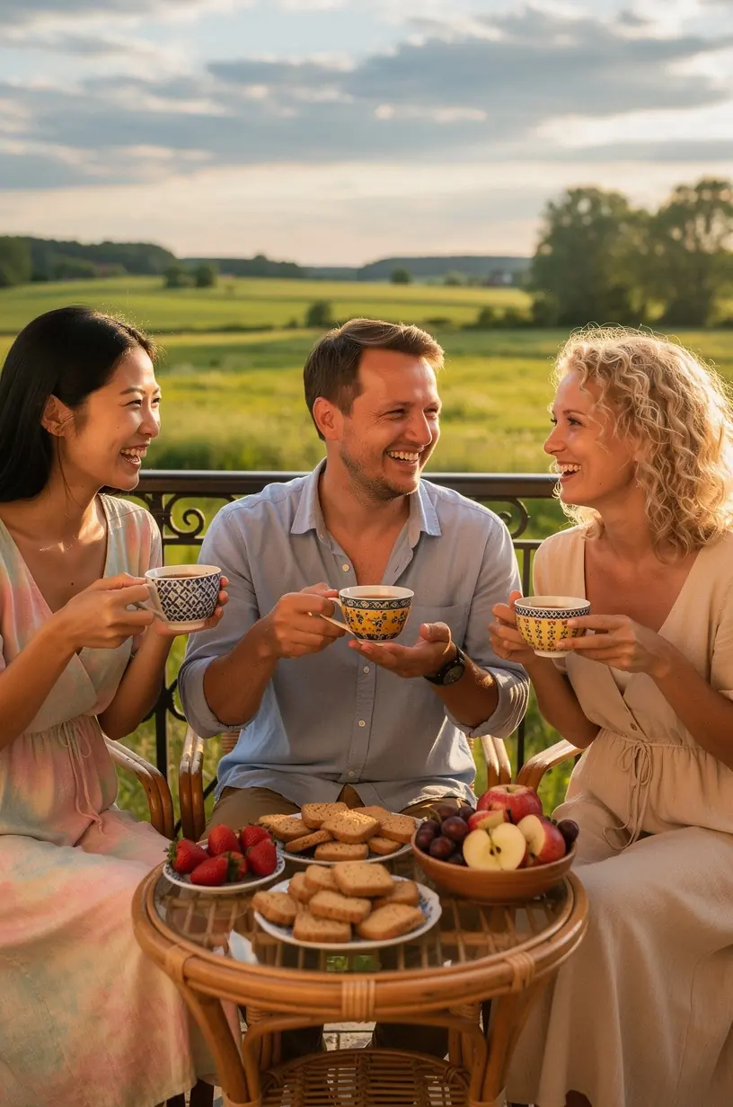 Atpalaiduojanti moteris sėdinti prie lango su arbatos puodeliu rankoje, mėgaujantis tylos momentu.